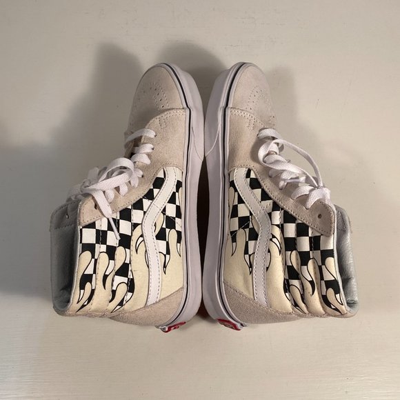Vans SK8 Hi Checkerboard Flame Suede Sneakers Women Size 8 (men size 6.5) - Picture 6 of 8